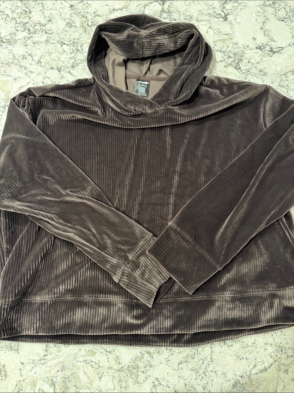 Avia Women’s Hooded Corduroy Pullover Sweater - Brown